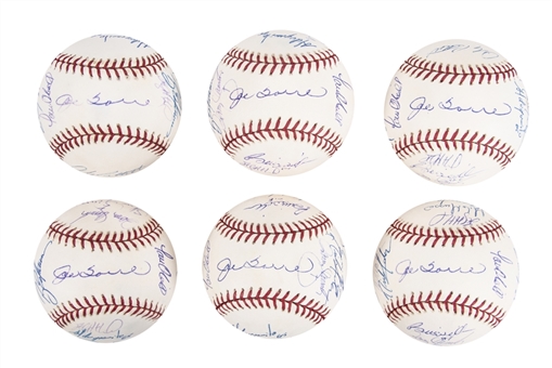 Lot of (6) 2001 New York Yankees American League Champions Team Signed Baseballs (JSA Auction LOA)